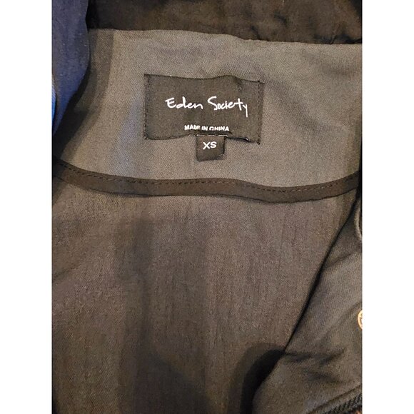 Eden Society Charcoal Utility Jacket With Hood & Button/Zipper Closure - Picture 4 of 15